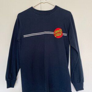 Santa Cruz Classic Dot Longsleeve T-Shirt - Navy Men's Size S